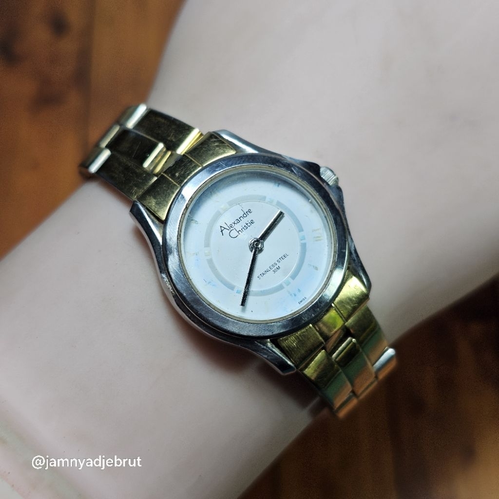 Jam Alexandre Christie 8078LH Silver Gold Bekas