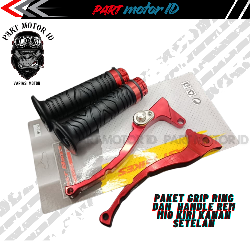 1 PAKET GRIP GRING+HANDLRE REM KIRI KANAN VARIASI FULL CNC UNTUK MOTOR YAMAHA MIO J MIO 3 MIO SPORTY