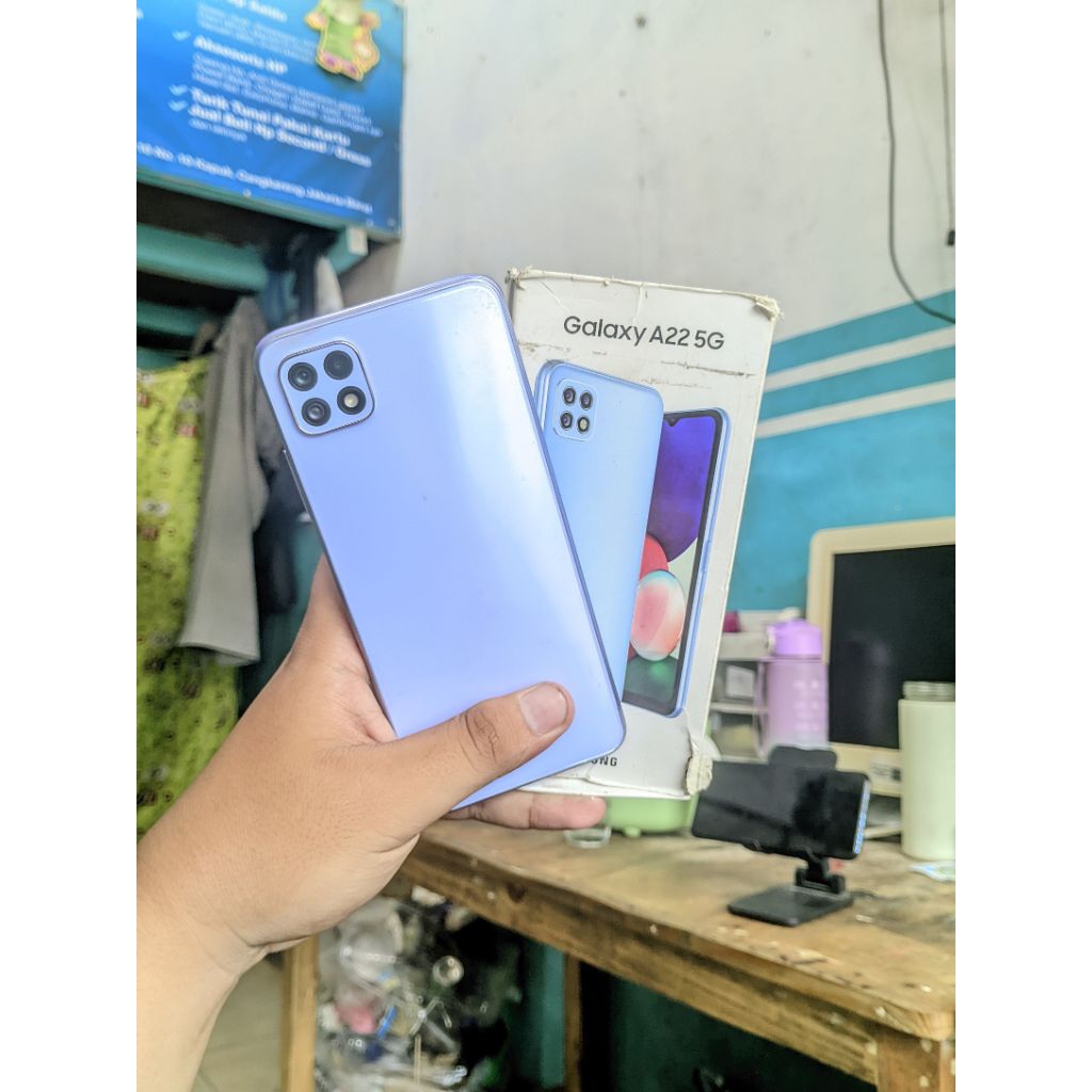 SAMSUNG A22 5G RAM 6/128 SECOND FULLSET MINUS SIDIK JARI AJA