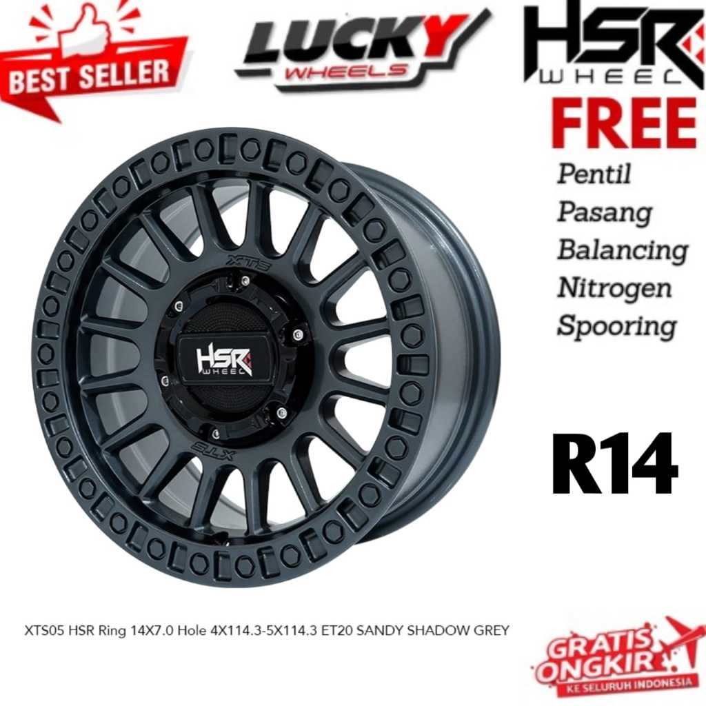 Velg mobil r14 model offroad ring 14 cocok untuk kijang L300 carry dll merk HSR XTS05 Ring 14