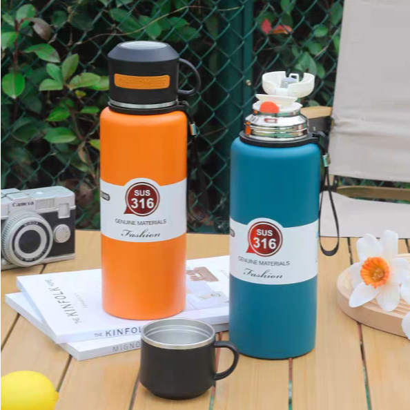 XCRJ-340 Thermos vaccum 1000ML flask Gelas Cangkir Life Polos Non led suhu Botol Minum Stainless the