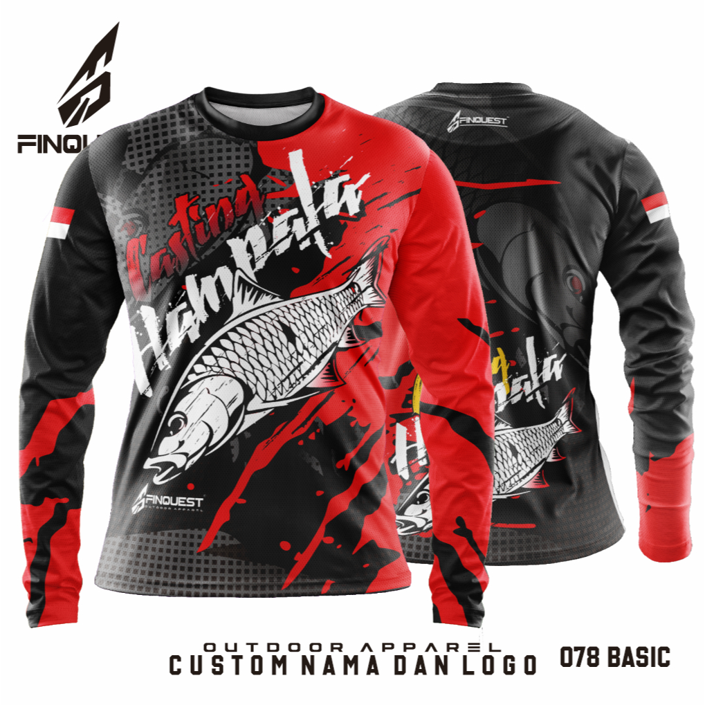 FINQUEST Jersey Mancing Casting Hampala Sport bisa custom nama dan logo