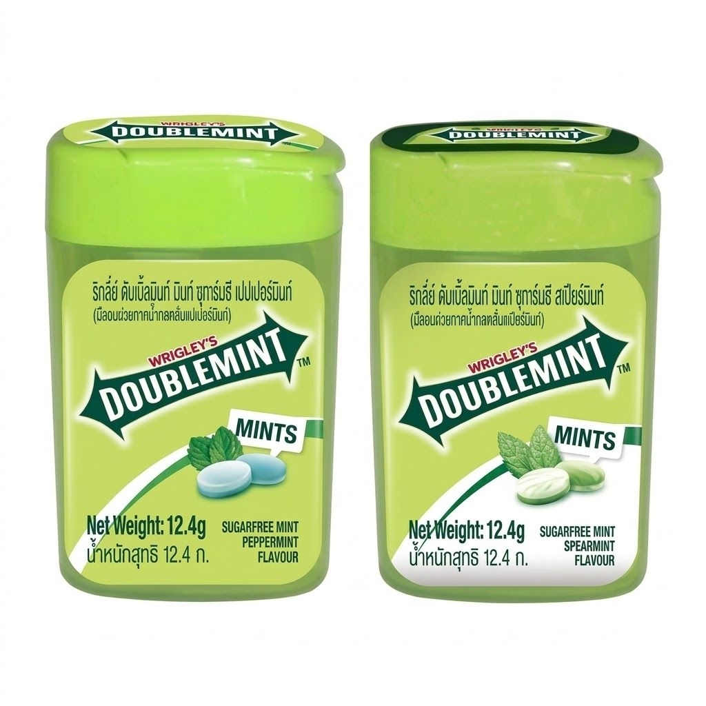 Permen Wrigley's DoubleMint Mini 12.4 Gram/DoubleMint Tube/Tabung 30 Gram/Doublemint Tin Kaleng 23.8