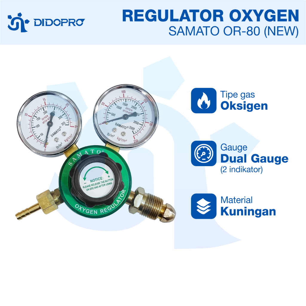 Regulator Las Oksigen Samato Oxygen Tabung Las Oksigen Medis