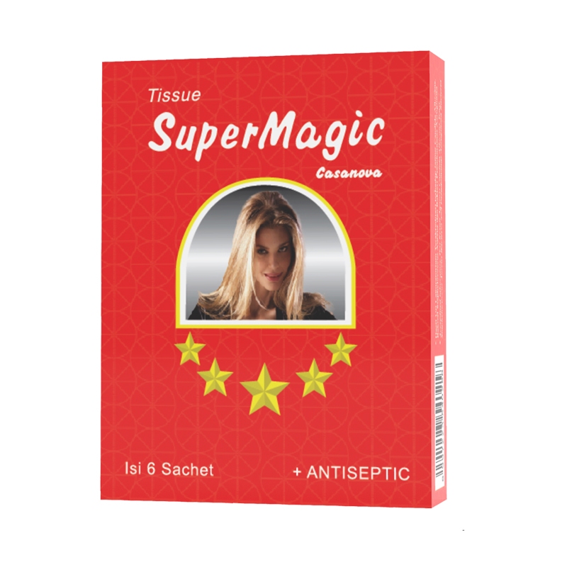 Tissue Super Magic Man Casanova - 6 Sachet (Tisu Super Magic Man Casanova)