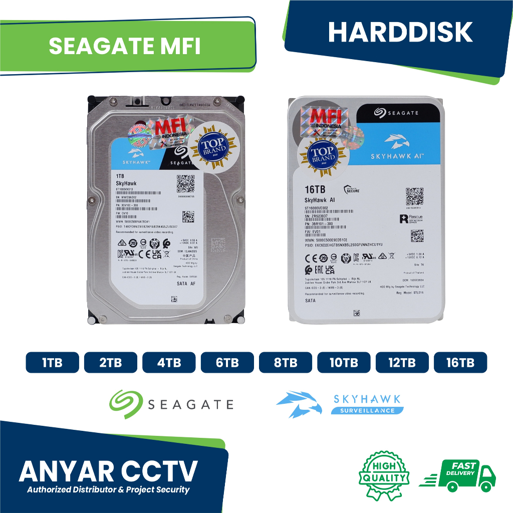 SEAGATE MFI HARDDISK ORIGINAL GARANSI SEAGATE INDONESIA 3 TAHUN 1TB / 2TB / 4TB / 6TB / 8TB / 10TB /