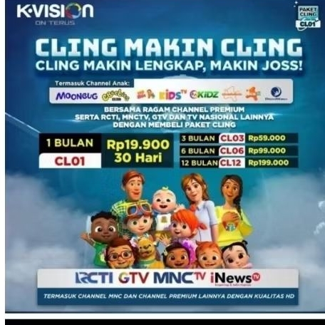 voucher k-vision paket cling 30 hari Lokal MNC group