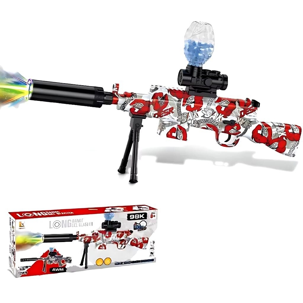Mainan Anak Pistol Tembakan 98K Long Range Gel Blaster Light Gun Electric Water Gel