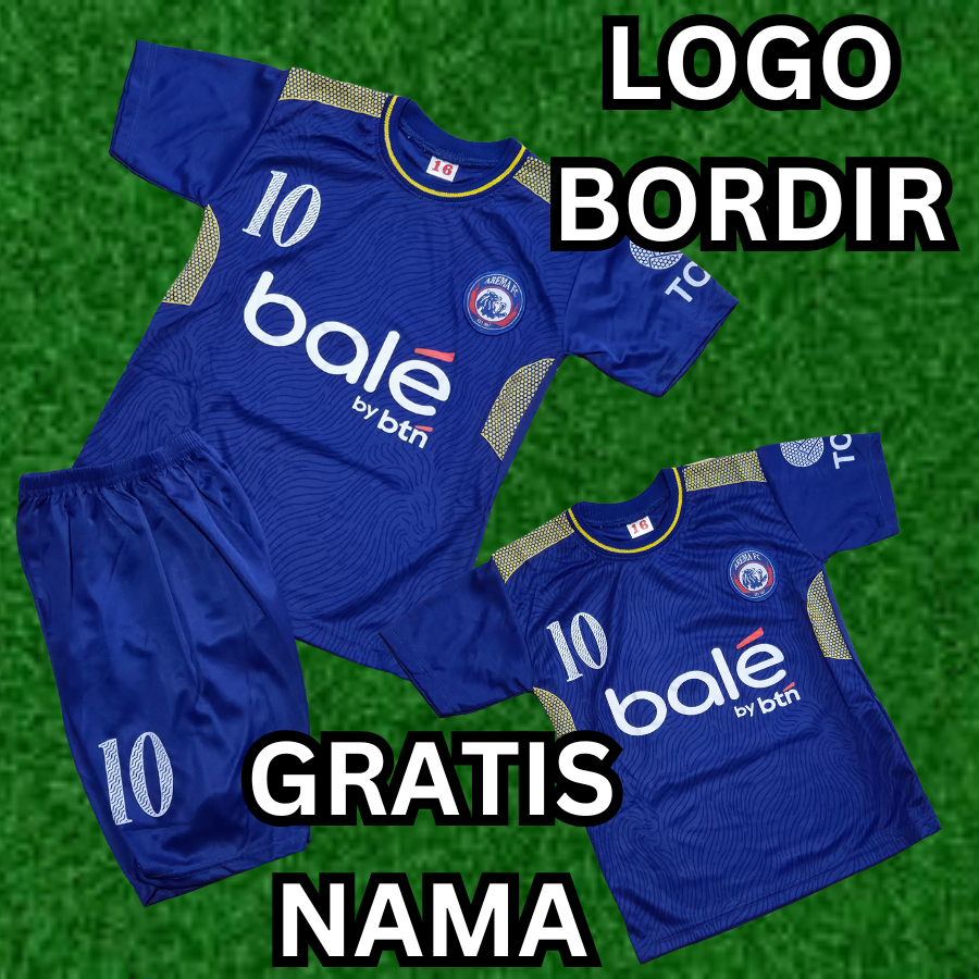 gratis custom nama jersey arema malang/setelan jersey arema malang murah usia 0-12thn