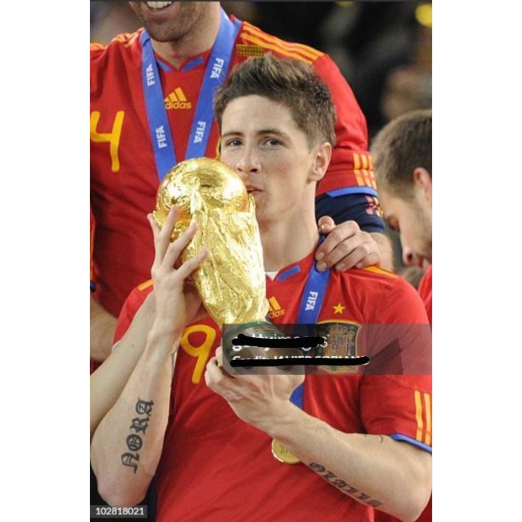 Jersey Spanyol world cup 2010 - Fernando Torres #9 short sleeve version size L