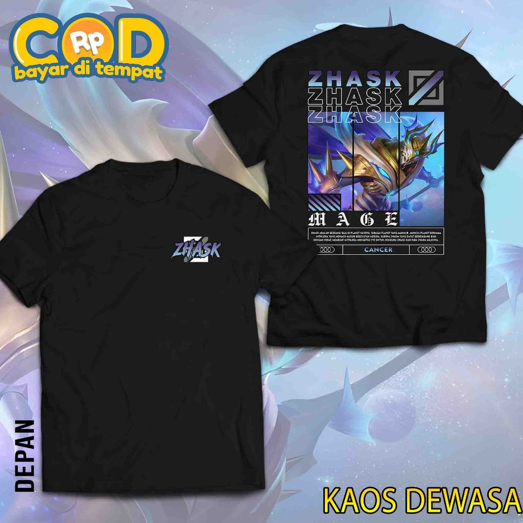 Kaos MLBB Hero mage zhask skin zodiak cancer Bahan Halus Lembut Nyaman dipakai
