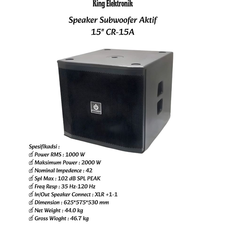 Speaker Subwoofer Aktif 15 Inch Crimson CR 15A