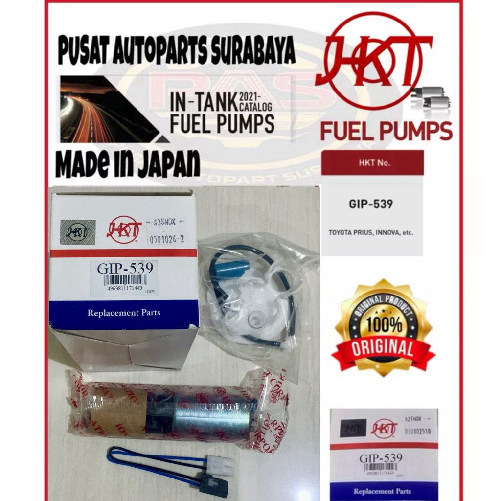 FUEL PUMP POMPA BENSIN ASLI HKT JAPAN GIP-539 TOYOTA INNOVA REBORN BENSIN