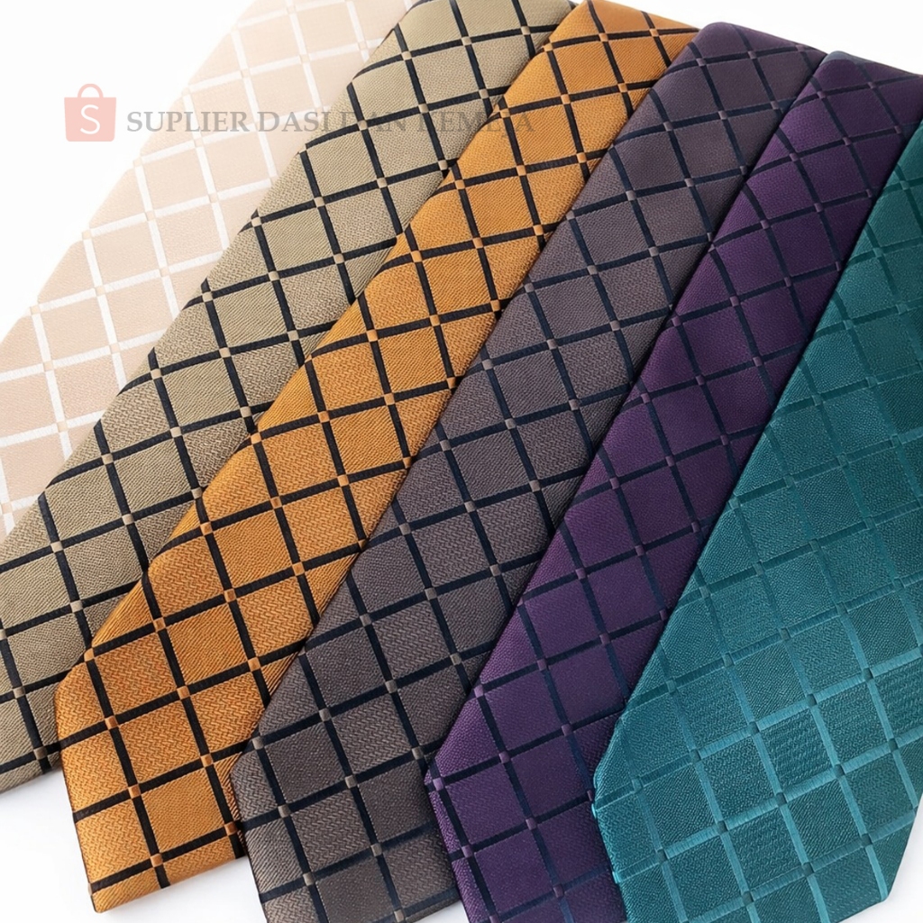 Dasi Panjang Long Tie Untuk Pria Dewasa Ukuran Standart Reguleer Medium Motif Kotak Besar Dasi Pesta