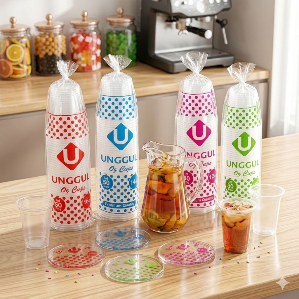 Gelas Datar 12oz 14oz 16oz Unggul