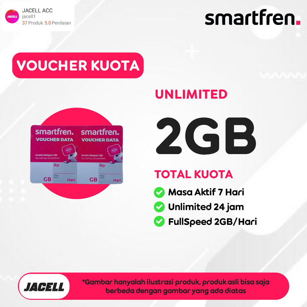 VOUCHER KUOTA SMARTFREN 2GB 7 HARI UNLIMITED