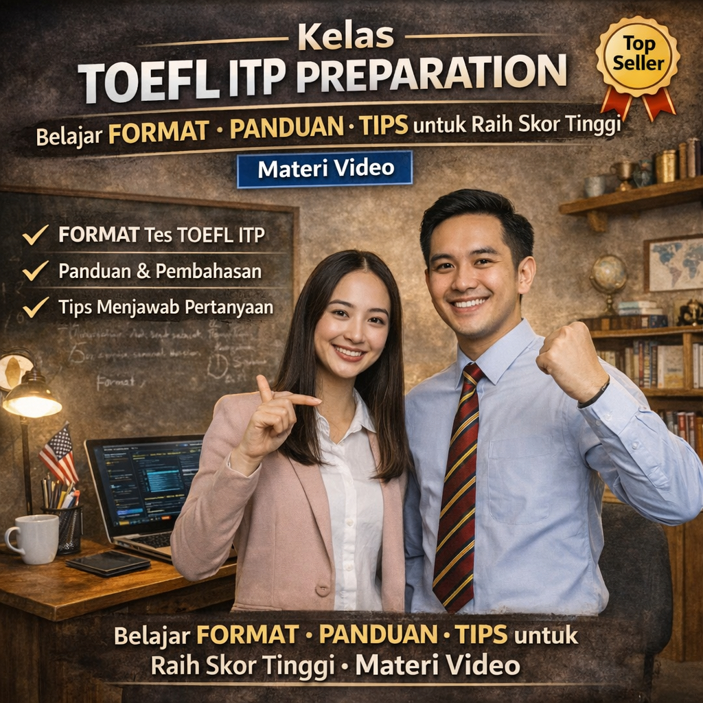 Kelas TOEFL ITP PREPARATION - Belajar FORMAT - PANDUAN - TIPS untuk Raih Skor Tinggi - Materi Video