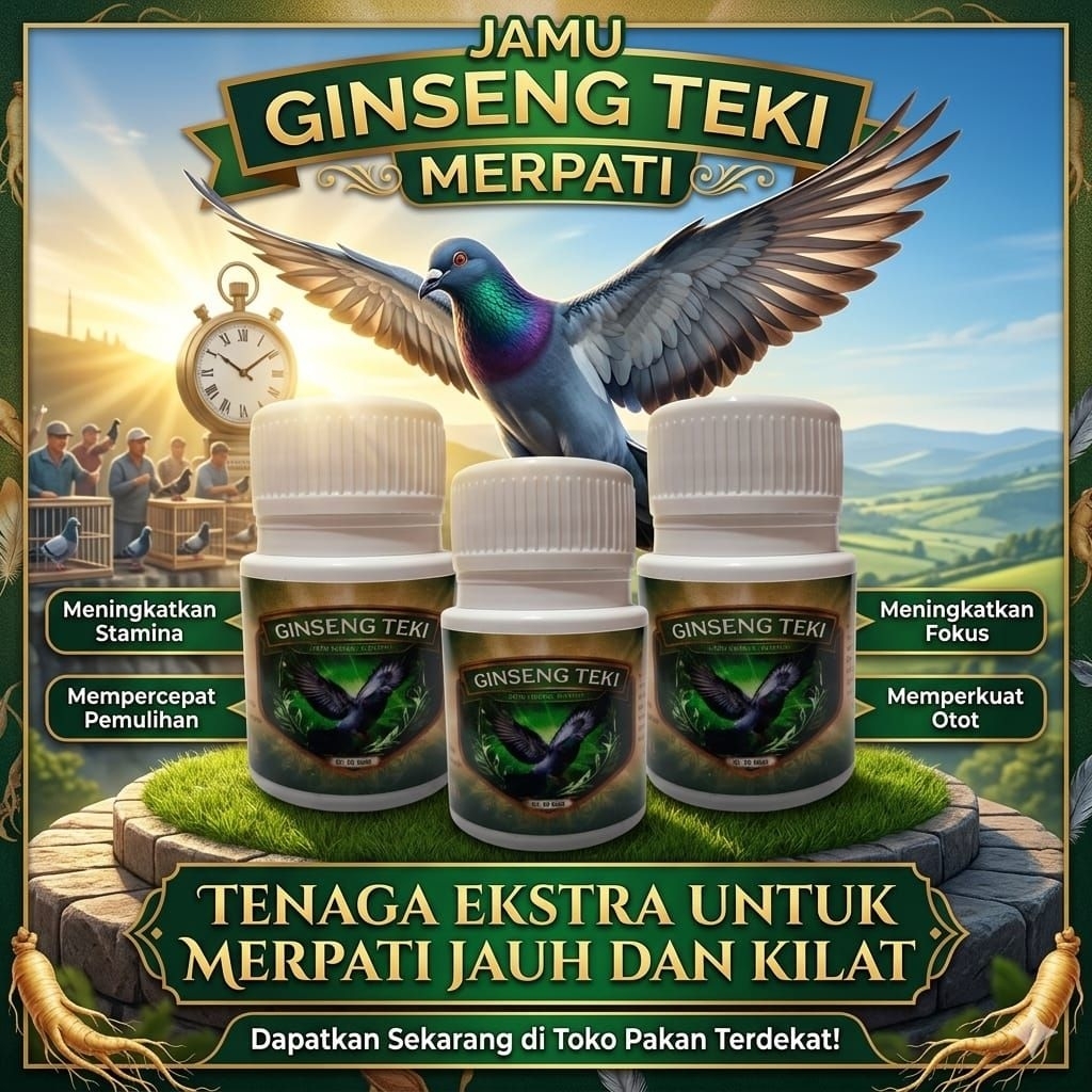 jamu ginseng teki merpati balap dan kolong jamu herba ginseng teki isi 50 butir