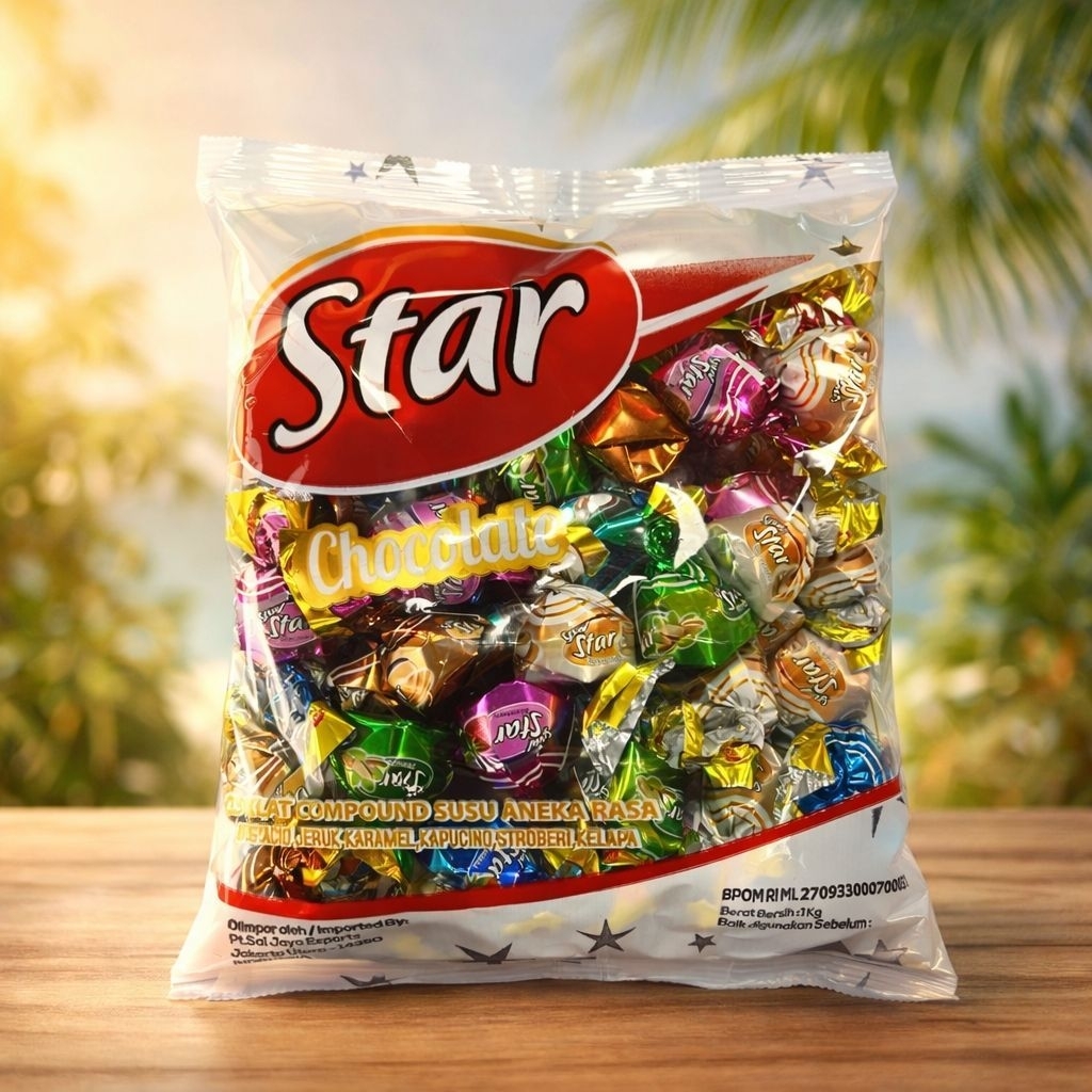 Coklat Cokelat Bungkus Seval STAR 1kg Oleh2 Haji Umroh
