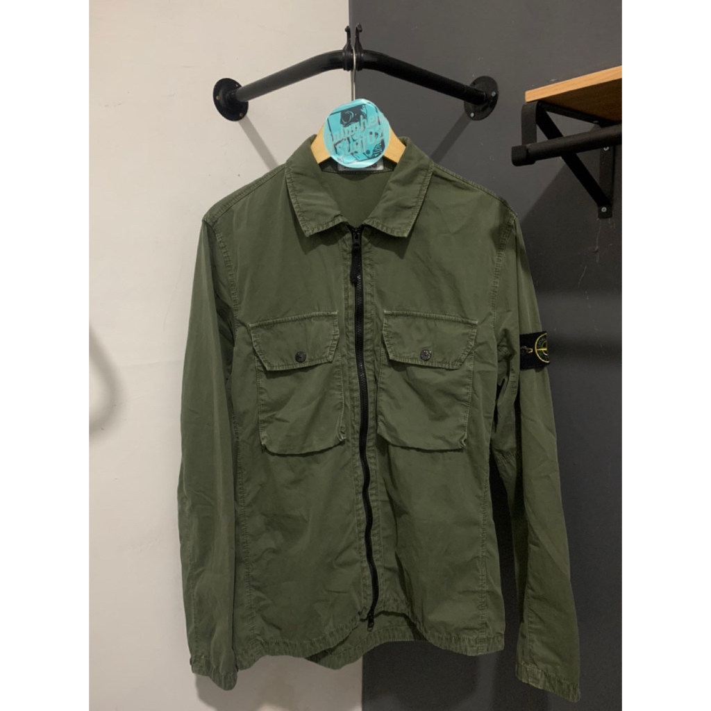 OVERSHIRT STONE ISLAND OLIVE 100% ORIGINAL