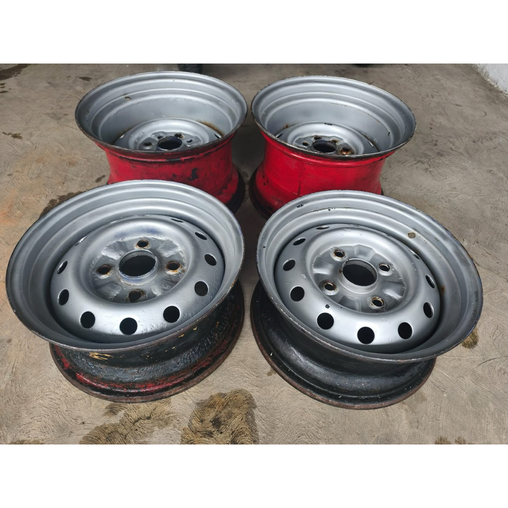 1 set second kaleng celong R13 4x114 lebar 7-8 inch