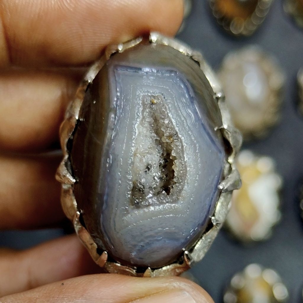 batu akik sulaiman motif bungkem timbul