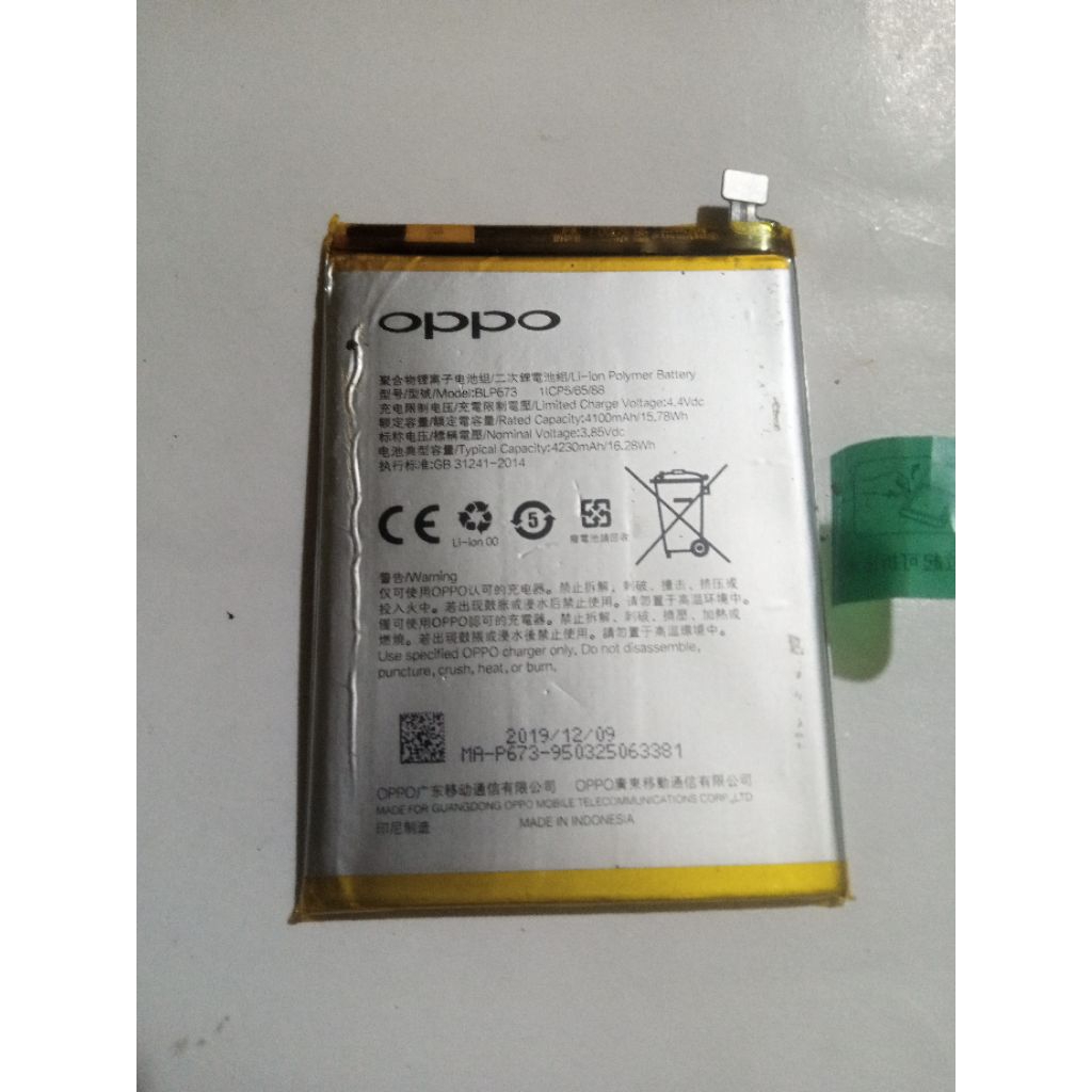 baterai oppo a3s/a5s/a7/a31 2020 second original