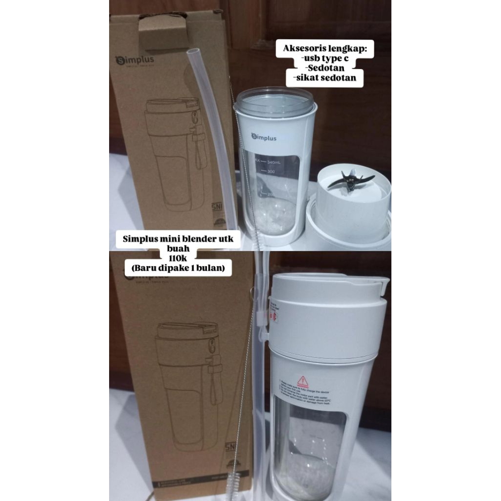 [PRELOVED] Simplus Blender Portabel 340ml