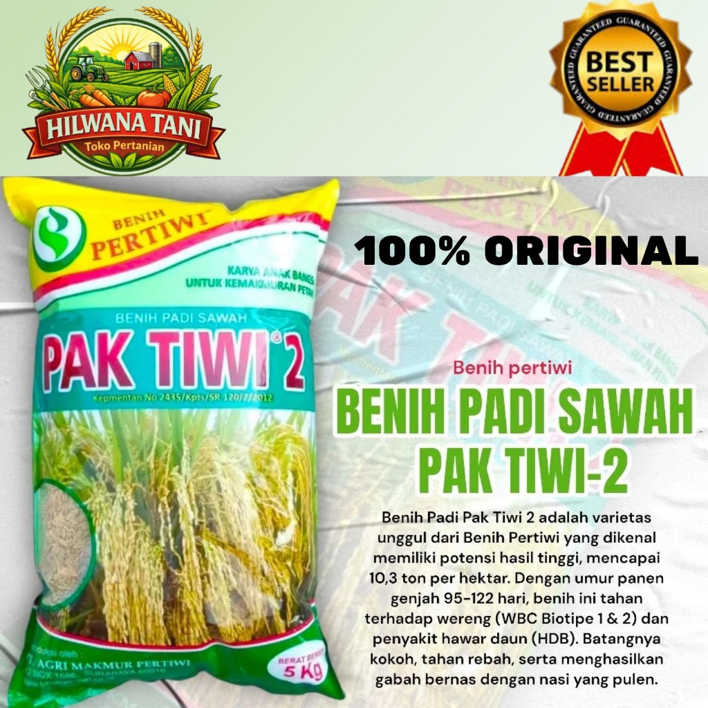 Benih Pertiwi - Benih Padi Pak Tiwi 2 (5 Kg)