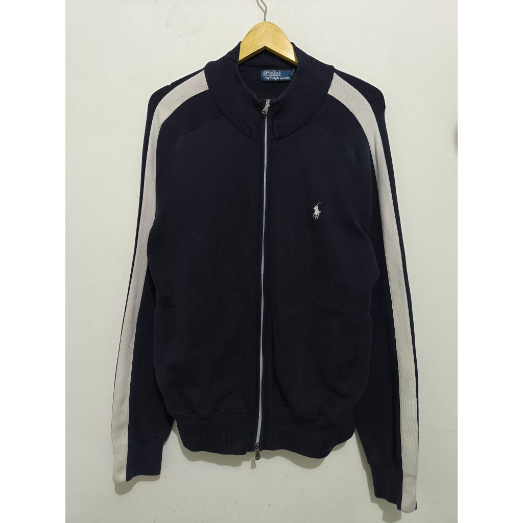 Jacket tracktop Polo by Ralph Lauren Dark Navy Stripes White size L
