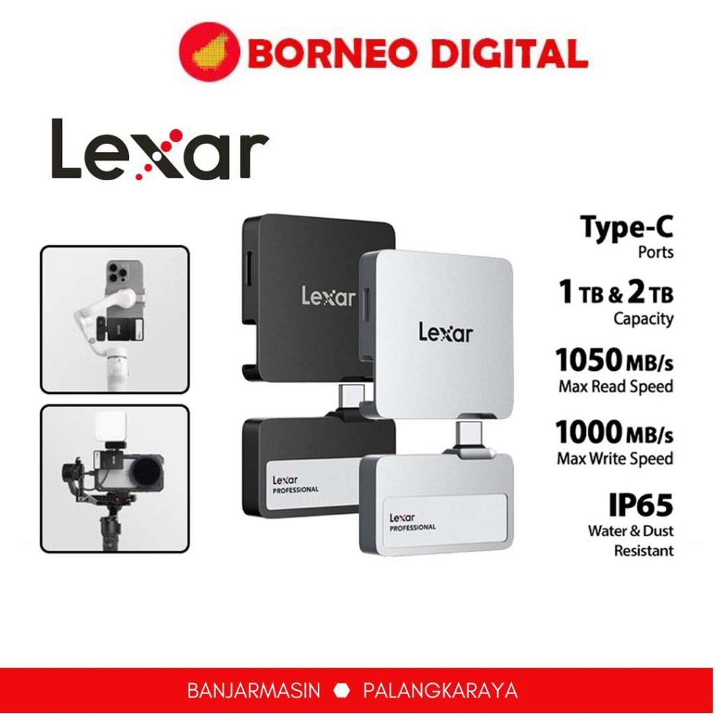 Lexar Portable SSD 1TB | 2TB Professional Go with Hub USB Type-C SL400 Lexar External SSD 1 TB 2 TB 