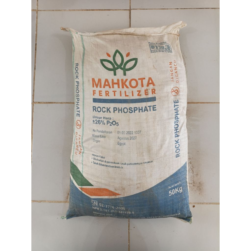 Pupuk Mahkota Rock Phosphate kemasan 1kg-50kg
