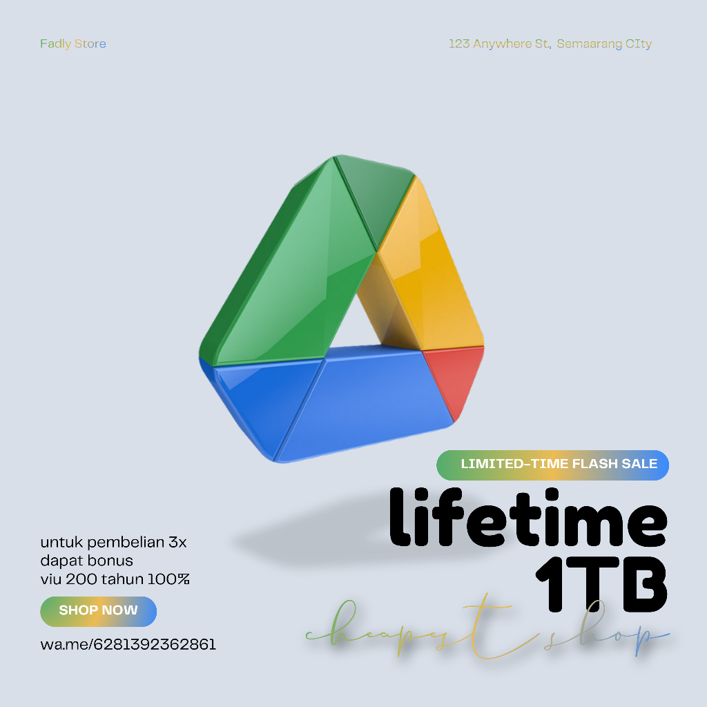 G00GLE DRIVE LIFETIME 1 TB
