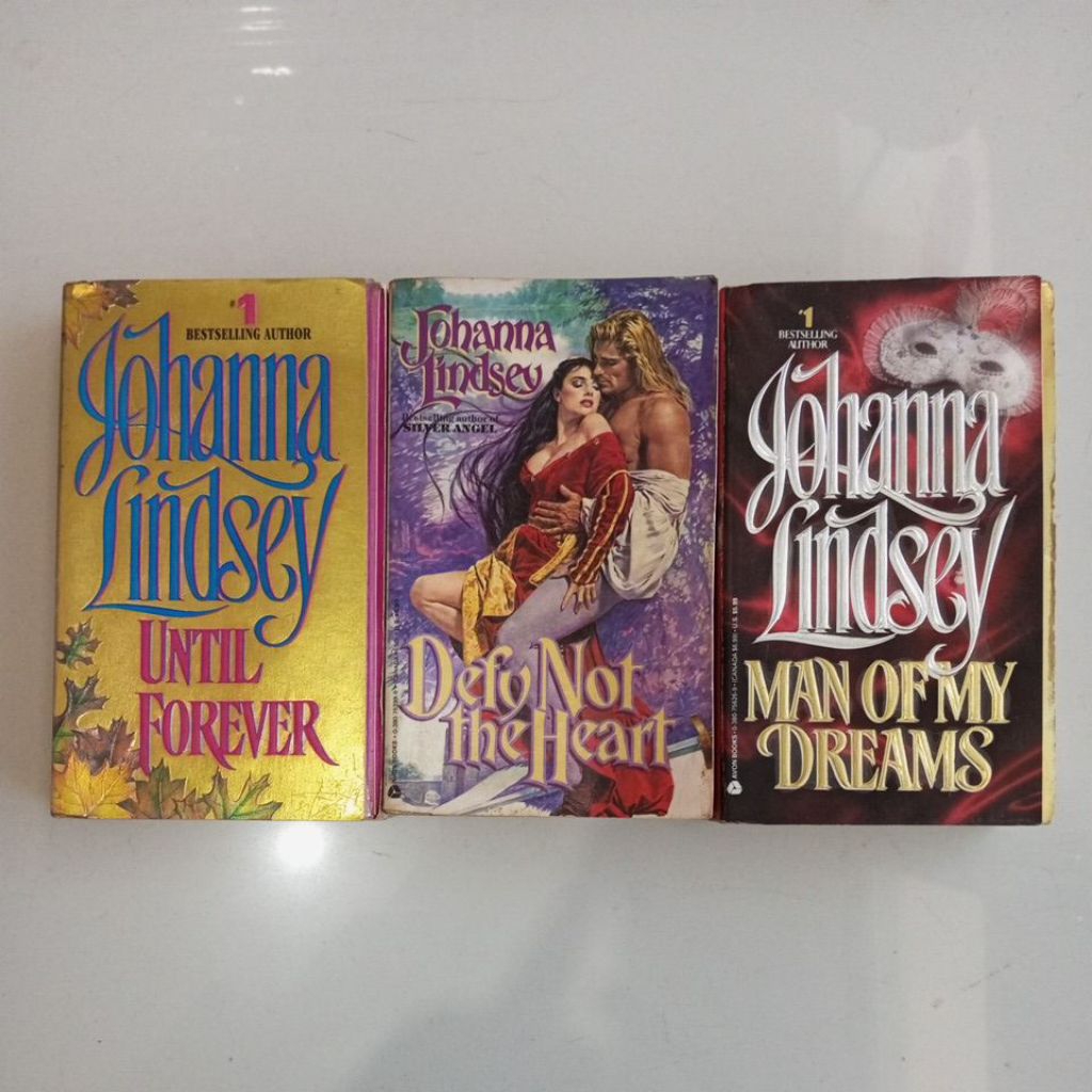 NOVEL MAN OF MY DREAMS UNTIL FOREVER DEFY NOT THE HEART BY JOHANNA LINDSEY SATUAN ORIGINAL