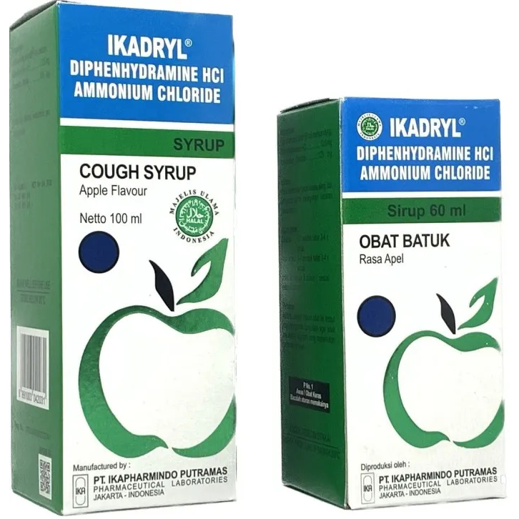 Ikadryl Syrup Obat Batuk Alergi Dewasa Redakan Gatal Tenggorokan & Bersin
