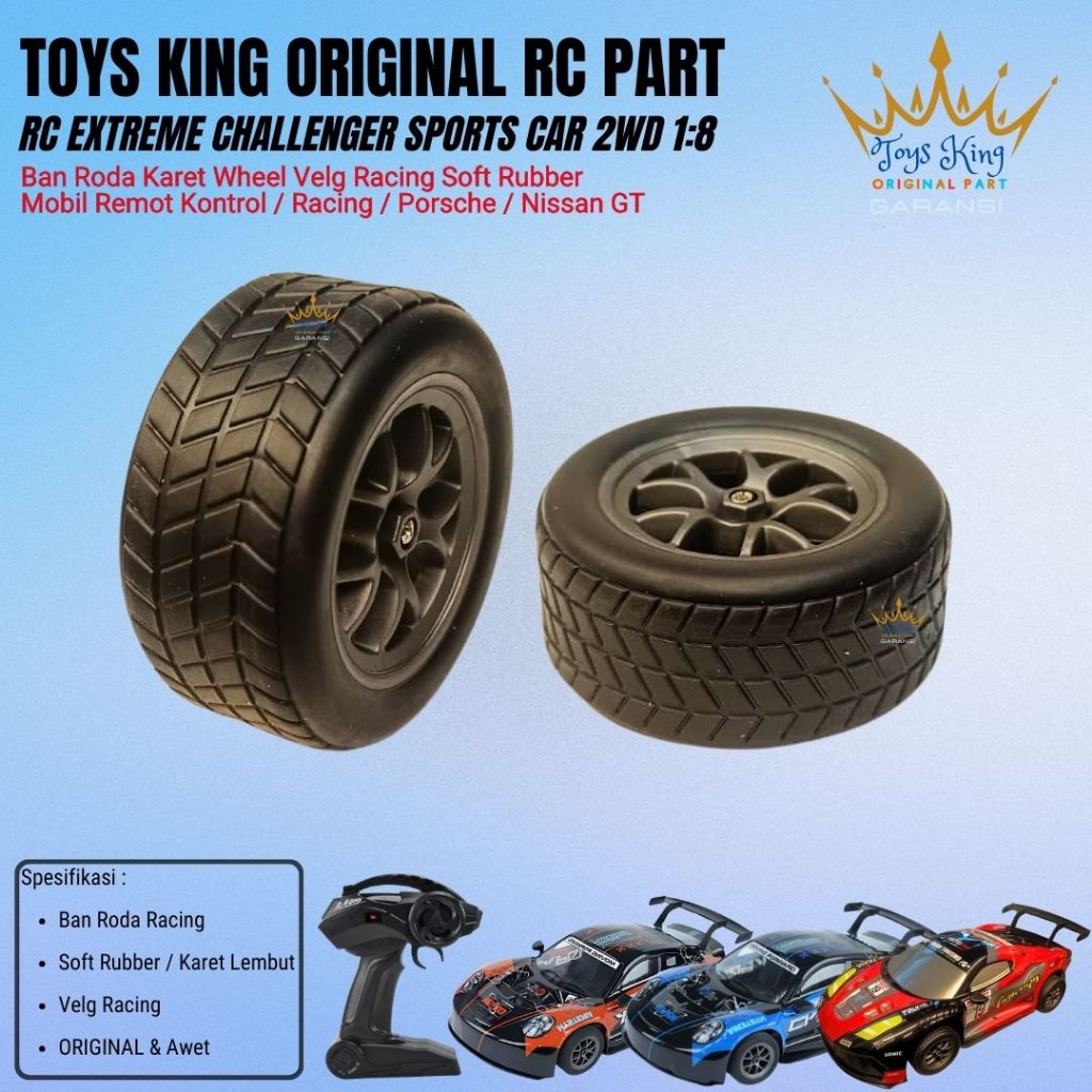 ARIVINDO Ban Roda RC 1/8 Sedan Velg Racing Extreme Challenger Karet Sparepart Original