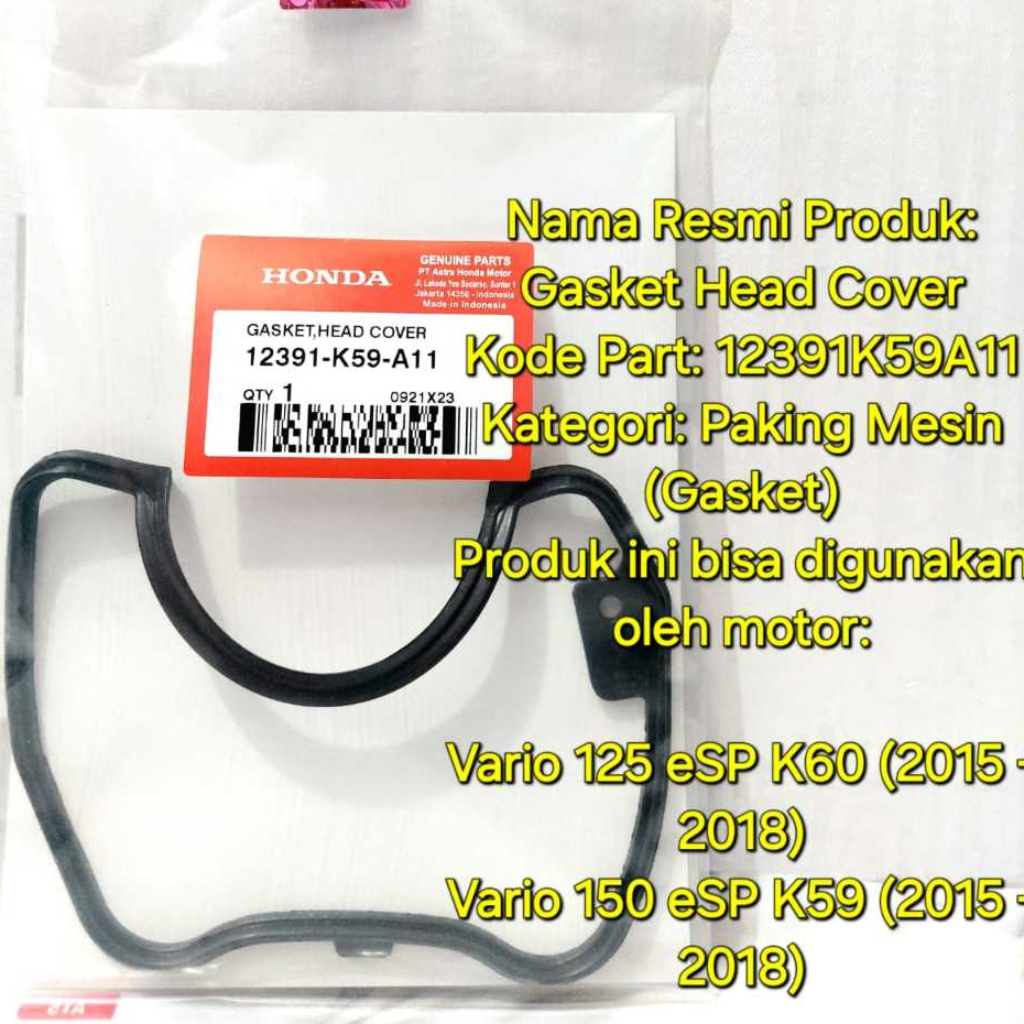 KARET TUTUP HEAD VARIO 150 125 12391K59A11