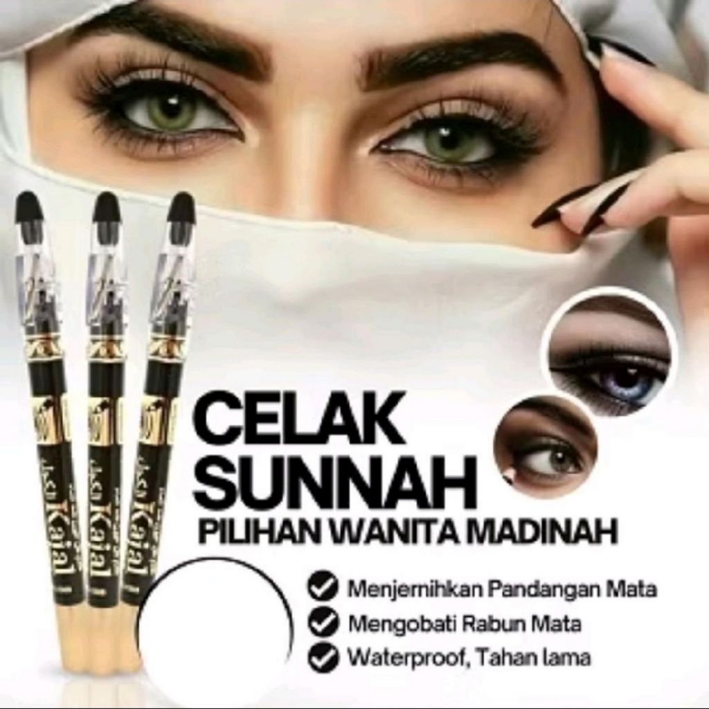 [ Original Kajal ] Celak Kajal Waterproof / Celak Eyeliner Hitam Anti Air