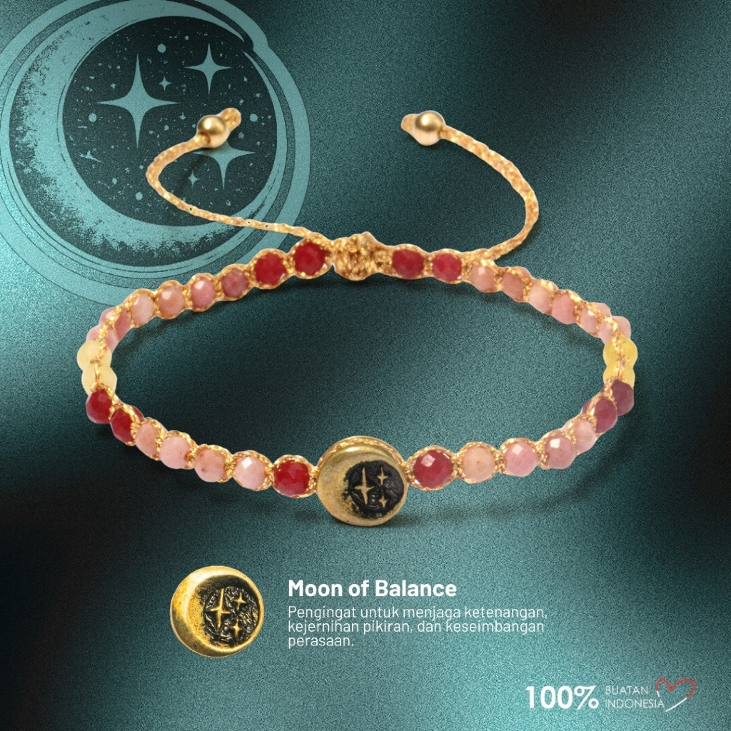 Maknavara - Moon of Balance - Bloom - RDNB Jewelry - Gelang Wanita/Pria - Batu Alam Natural - Gelang