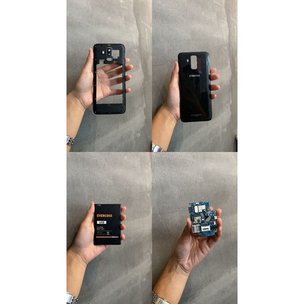 SUKU CADANG EVERCOSS U60 | TULANGAN | LCD |  BATERAI | MESIN | BACKDOOR