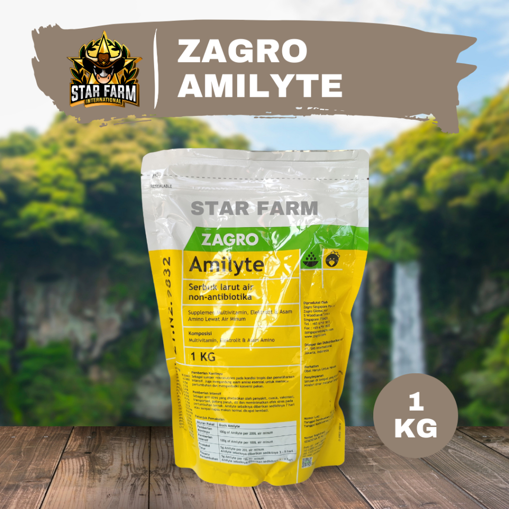 Vitamin Hewan Ternak Amilyte Zagro Multivitamin Hewan 1 kg - Star Farm