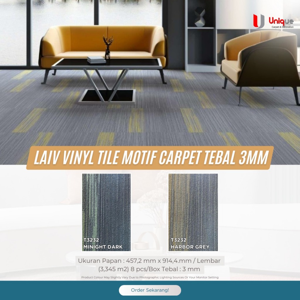 Vinyl Flooring Laiv Motif Karpet / Vinyl Plank / Vinyl Lantai Lembaran Tebal 3mm