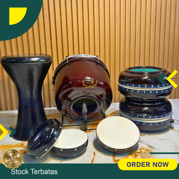 Hadroh 1 set Kualitas Super kencer Kuningan Asli