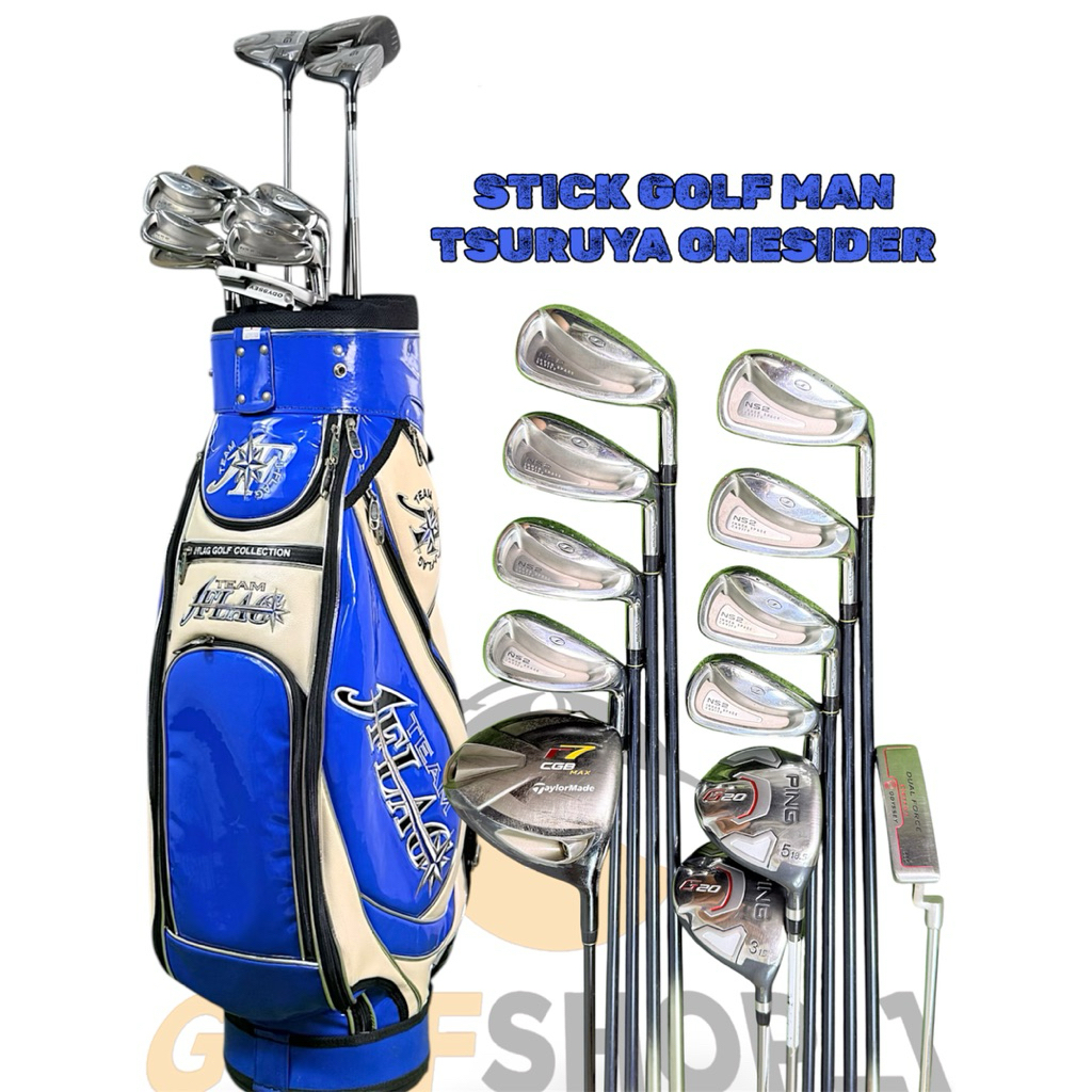 Set Stick Golf Man Bekas Original Fullset Bag Golf Tsuruya Onsider Japan Golf Shaft Graphite Lengkap