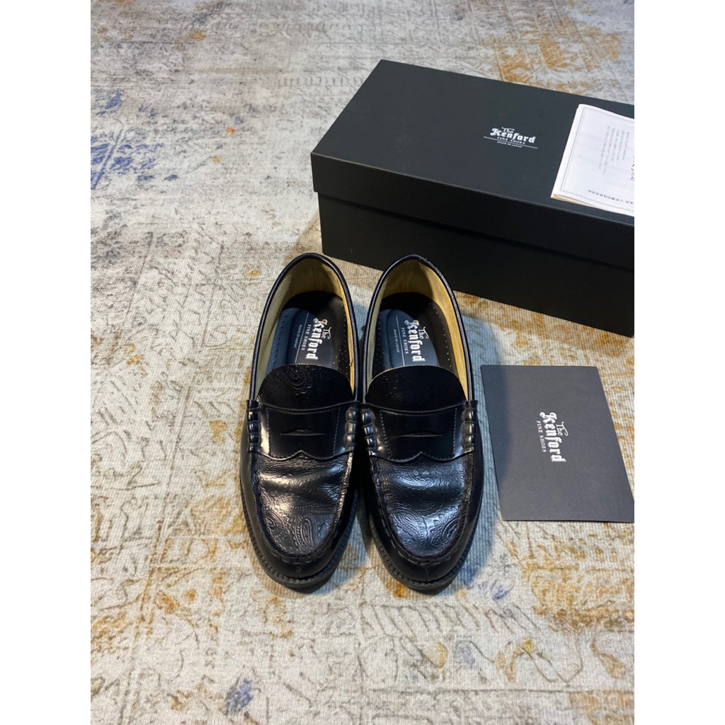 the kenford fine shoes paisley loafers black