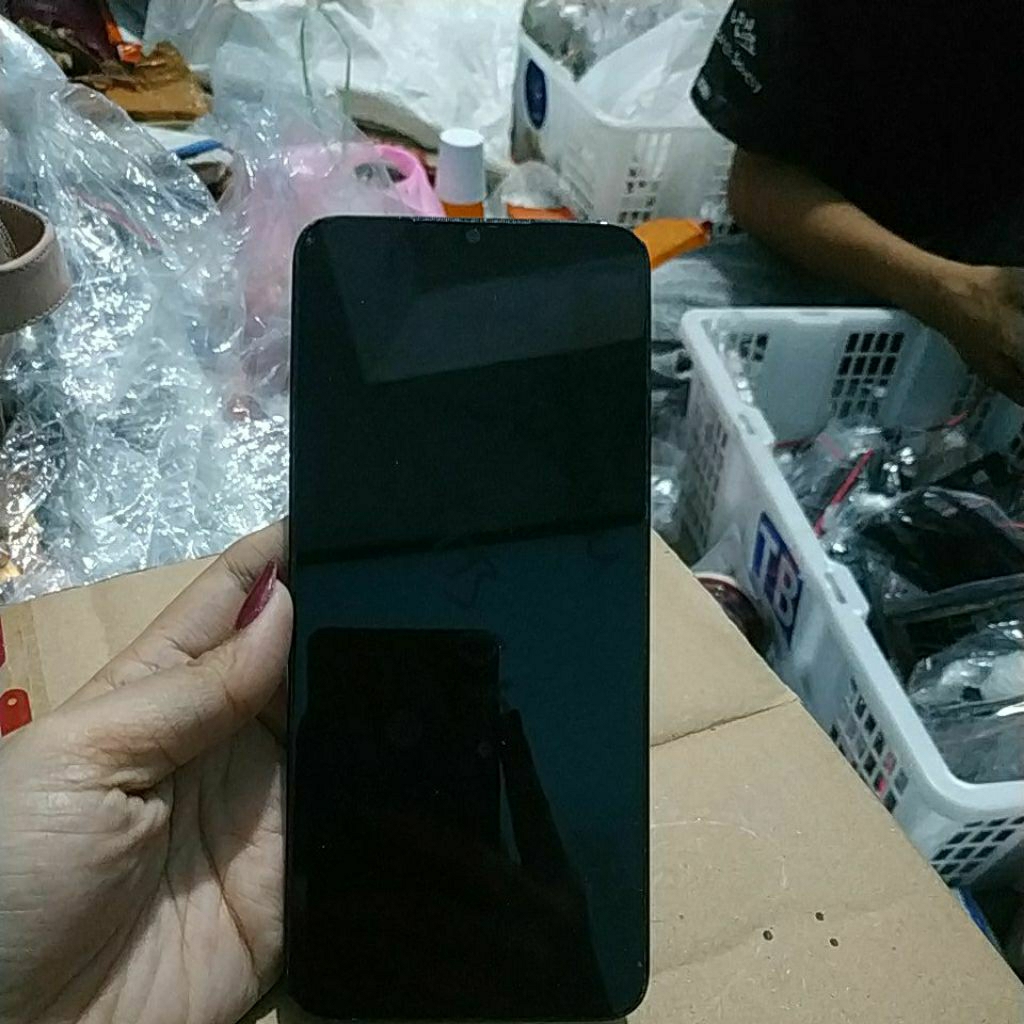 LCD TOUCHSCREEN NORMAL BEKAS INFINIX HOT 9 PLAY FRAME GOMPEL