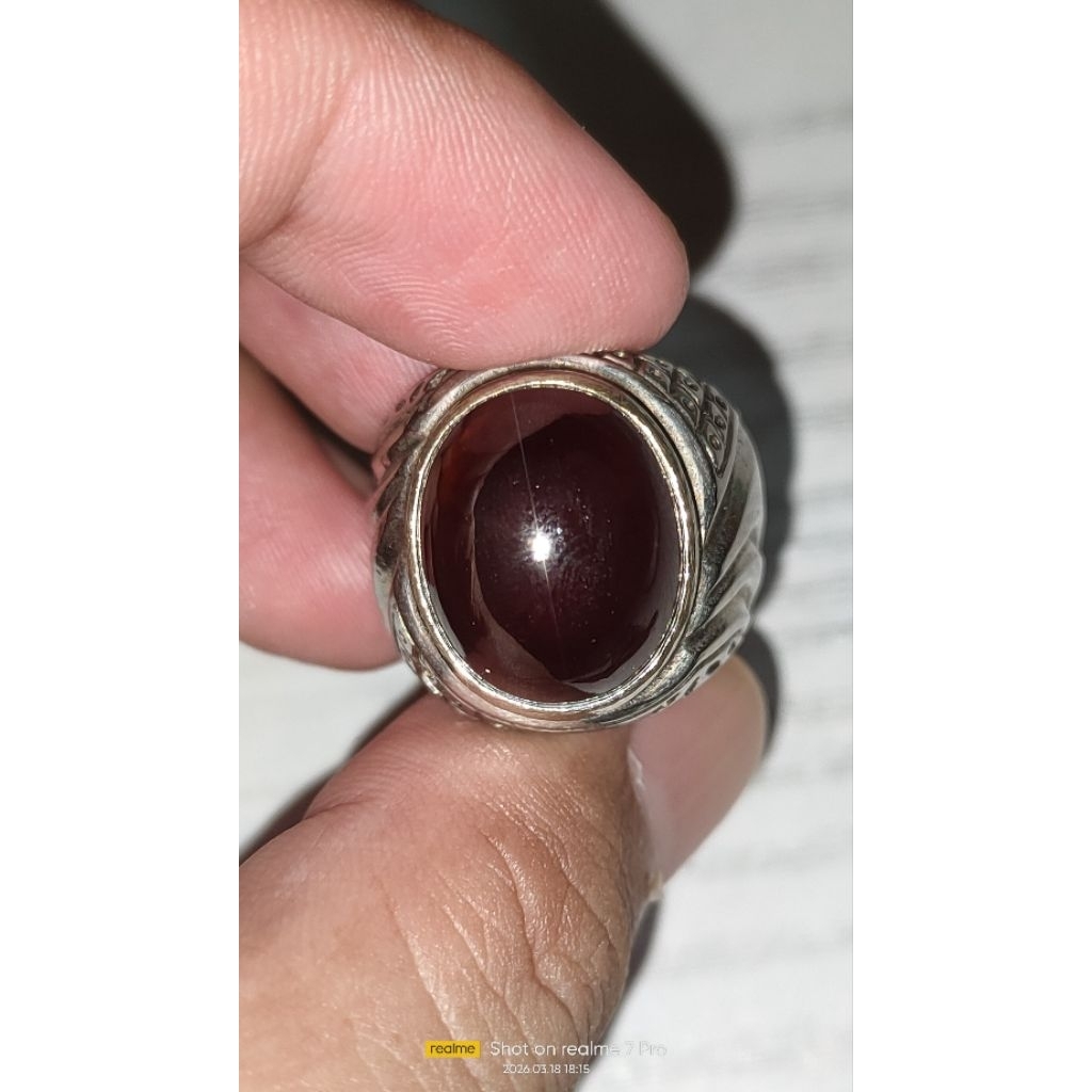 cincin natural red garnet