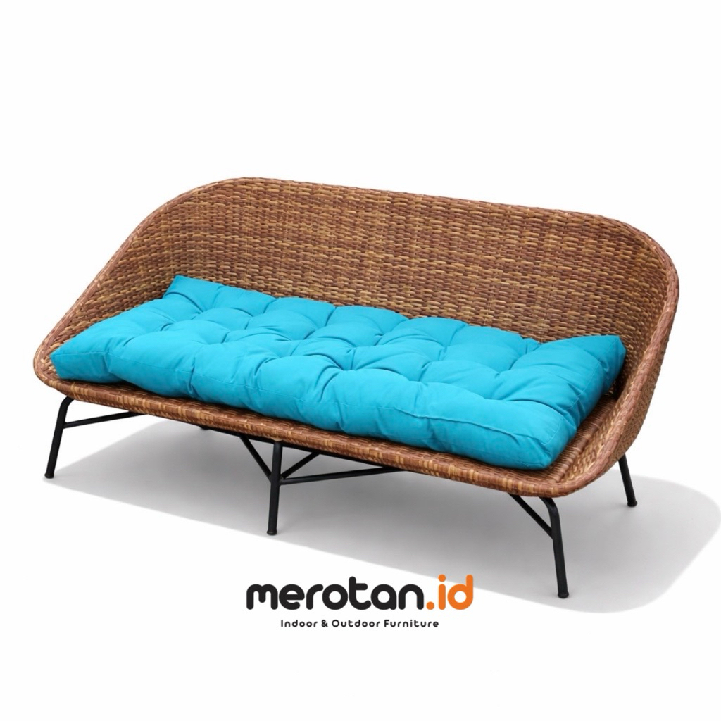 MEROTAN.ID Sofa Bed Anyaman Rotan Sintetis / Sofa Santai Outdoor Anyaman Rotan Sintetis