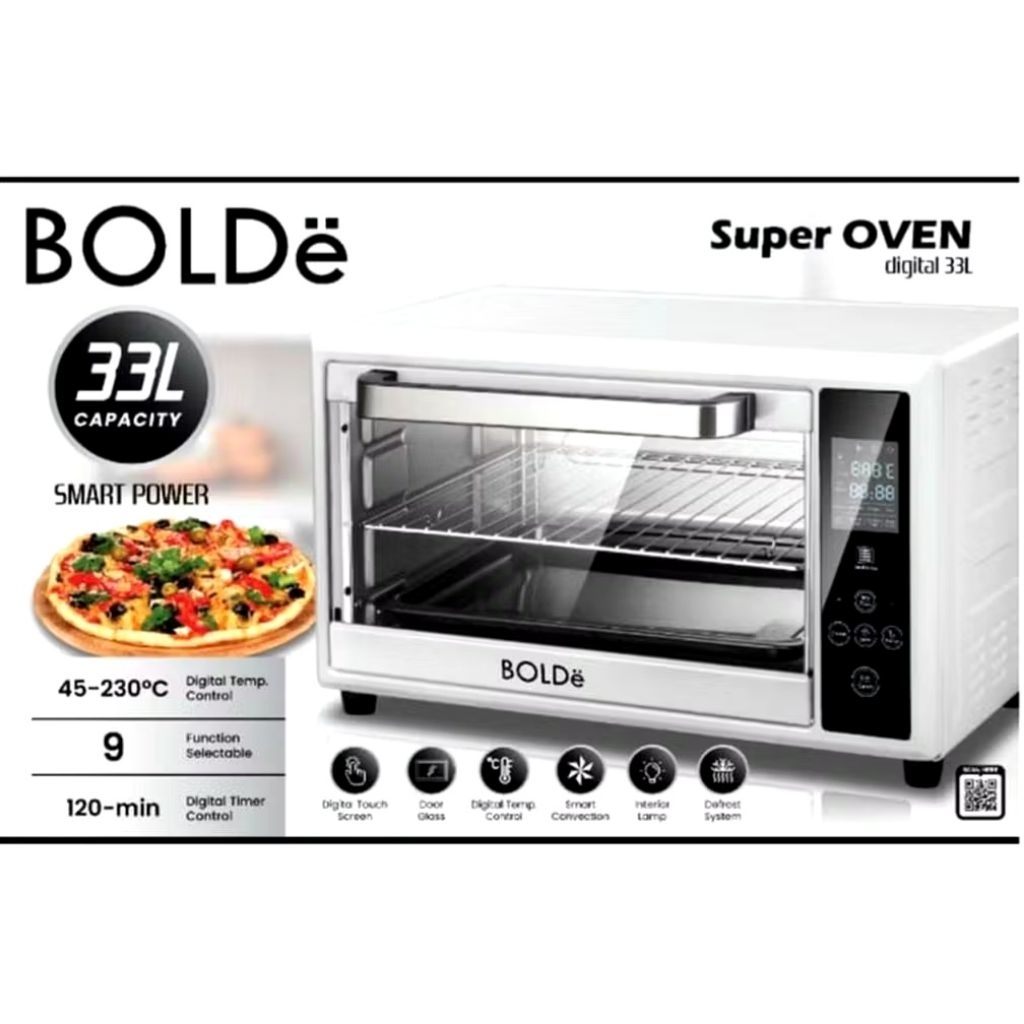 BOLDe Super OVEN Digital 33L - Oven Listrik Smart Convection 9-in-1 Electro Ion Heating System & Tou