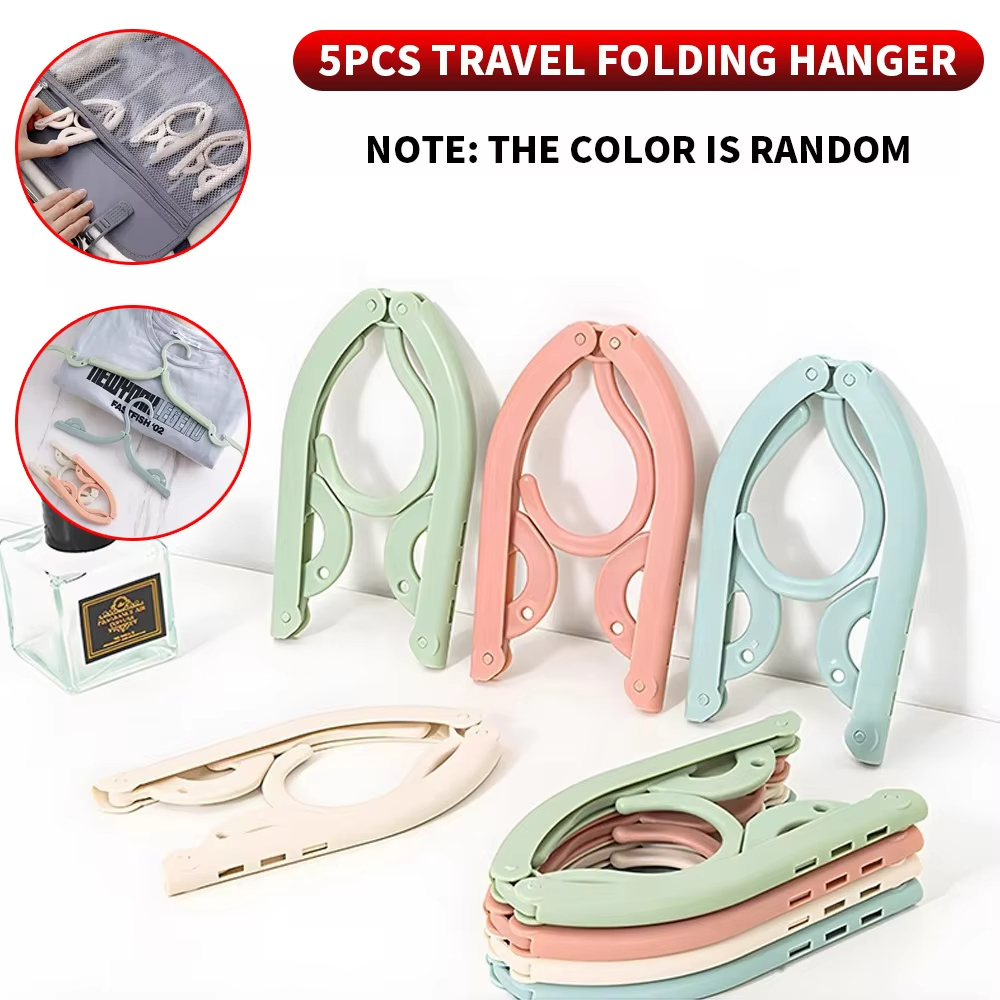 Gantungan Baju Lipat Serbaguna Fold Hanger Jemuran Pakaian Kemeja Jas Kaos Kaki Celana Sepatu Rapih Perlengkapan Perjalanan Dinas Aksesoris Penting  Plastik Lipat Portable Travel Jalan Traveling Bisnis Trip Kecil Hemat Tempat Mudah Dibawa Serbaguna